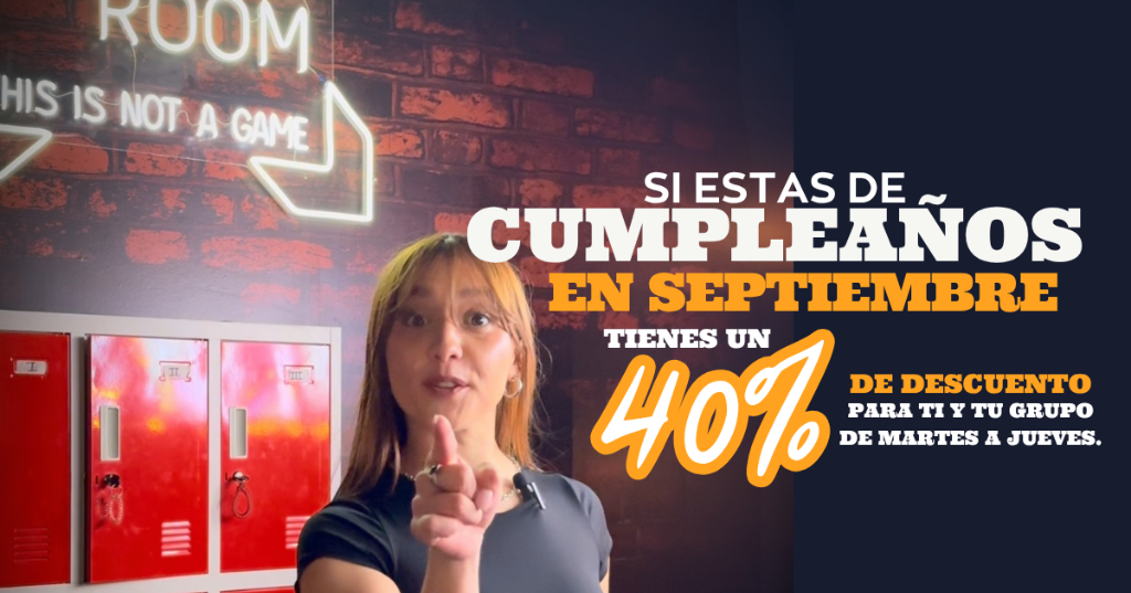 Promoción Especial Septiembre: Si estás de cumpleaños en septiembre tienes un 40% de descuento de martes a jueves